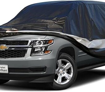 10 Layers SUV Car Cover Custom Fit for Chevy Suburban (1973-2024),Waterproof All Weather for Automobiles, Outdoor Full Cover Sun UV Rain Protection with Cotton.Black