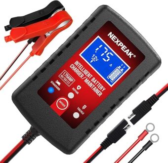 1.75-Amp Car Battery Charger, 6V and 12V Smart Fully Automatic Battery Charger Maintainer, Trickle Charger, Battery Desulfator for Car, Lawn Mower, Motorcycle, Boat, Marine Lead...