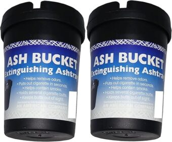 (2 Pack Extinguishing Car Cigarette Ashtray Butt Bucket Portable Ashtray Smoking Accessory Auto Truck Home Office Beach Black