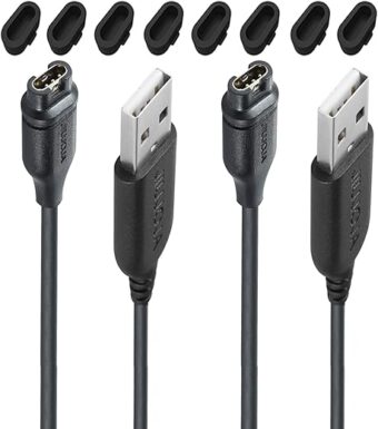 2-Pack for Garmin Impact Approach X10 S10 S12 S40 S42/Fenix 5 5X Plus Charger Charging Clip Sync Data Cable for Approach S10 S40 S60 X10,Quatix 5 6,Vivoactive 3 4 4S,Vivomove 3...