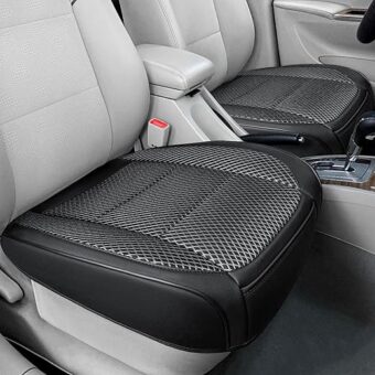 2 Pack Ventilated Cool Front Bottom Car Seat Cover, 3D Air Mesh Breathable Car Seat Protectors Mat Pad, Universal Fit Summer Cooling Auto Seat Cushion with Storage Pocket for...