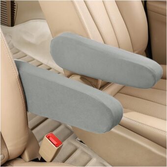 2 Pcs Car Front Seat Armrest Covers, Cloth Fabric Armrest Protectors, Direct Replacement Center Console Lid Armrest Cover Skin, Universal Accessories for Car, SUV, Truck and Van