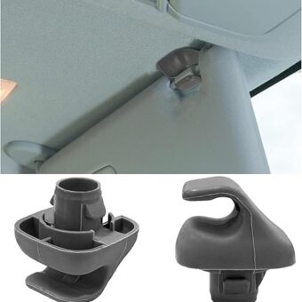 2 PCS Car Sun Visor Hook Clip, Sunscreen Bracket Retainer Support Hook Clip, Sunvisor Holder Hook for Civic Ridgeline CR-V, OE 88217S04003ZA, 88217S01A01ZA Car Accessories (Gray)