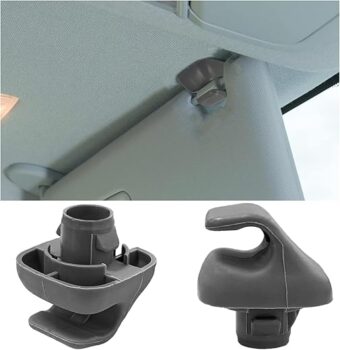 2 PCS Car Sun Visor Hook Clip, Sunscreen Bracket Retainer Support Hook Clip, Sunvisor Holder Hook for Civic Ridgeline CR-V, OE 88217S04003ZA, 88217S01A01ZA Car Accessories (Gray)