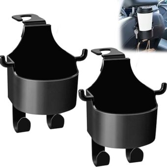 2 Pcs Multifunctional Car Cup Holder with Car Purse Hook, Stylish Cup Holder for Car with Car Hooks for Purses and Bags Cute, Car Cup Holders Fits Universal Vehicle Storage...