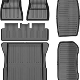 2024 New Version Tesla Model 3 Highland Floor Mats Custom Fit All Weather TPE Cargo Liner Cargo Trunk Accessories,Compatible 2021 2022 Tesla Model 3 (2024 Model 3 Full Floor Mat...