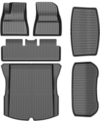 2024 New Version Tesla Model 3 Highland Floor Mats Custom Fit All Weather TPE Cargo Liner Cargo Trunk Accessories,Compatible 2021 2022 Tesla Model 3 (2024 Model 3 Full Floor Mat...