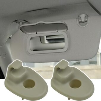 2PCS Car Sun Visor Clip, Sun Visor Clips Replacement Retainer 1AR26BD1AA, Sun Visor Holder Hook Universal Automotive Visor Accessories Compatible with Jeep Liberty, Dodge Nitro