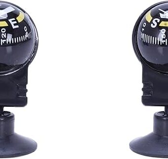 2X New Car Vehicle Floating Ball Magnetic Navigation Compass Black