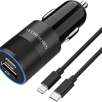 35W USB C Fast Car Charger [Apple MFi Certified] for iPhone 14 Pro/14 Pro Max/14 Plus, iPhone 13/12/11/Mini/XS/XR/8/SE, iPad, 20W PD3.0 Rapid Charging Adapter + 3Ft Type C to...