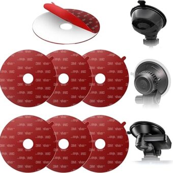 3M VHB Clear Double Sided Acrylic Foam Mounting Tape - 2.2 inches (56mm) Round Heavy Duty Adhesives Pad, Secure Dash Cam Suction Cup Mount with Center Hole Design - Pack of 6