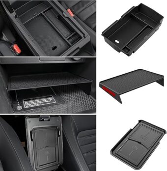 3PCS Center Console Organizer Compatible with Honda CRV 2023 2024 2025 Accessories CR-V Hybrid Armrest Organizer Tray Hidden Storage Box ABS Material