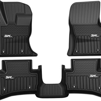 3W Floor Mats Fit 2017-2025 Range Land Rover Velar/Jaguar F-Pace, TPE All Weather Custom Fit Floor Liner for Range Rover Velar 1st and 2nd Row Full Set Car Liners Black