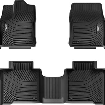 3W Floor Mats Fit 2022-2024 Toyota Tundra (Only for CrewMax Cab), Custom Fit All-Weather TPE Front & Rear Row Floor Liner Black