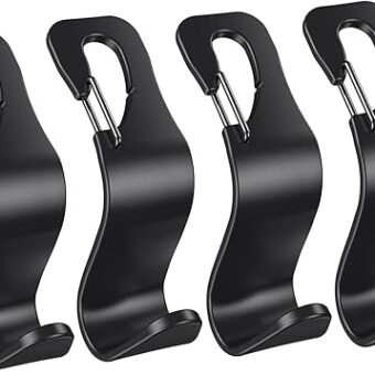 4 Pack Vehicle Back Seat Headrest Hook Hanger for Purse Grocery Bag Handbag