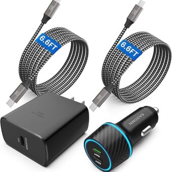 45W USB-C Charger, 2-Pack 45 Watt Samsung Super Fast Charger Type C PPS Wall/Car Charger for Samsung Galaxy S24 Ultra/S24+/S23 Ultra/S23+/S23/S22 Ultra/Note 10+, Galaxy Tab S9...