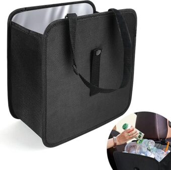 Amiss Foldable Car Trash Can, Collapsible Garbage Bag for Car, Hanging Waterproof Leakproof Trash Can Storage Bag, Automotive Interior Accessories, Multifunctional Car Storage...