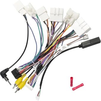 Android Radio Wiring Harness Kit Replacement for 2012-UP Toyota Camry Corolla RAV4 ISO Car Stereo Adapter with Butt Connectors Factory USB Adapter RCA Video Input