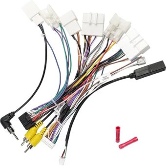 Android Radio Wiring Harness Kit Replacement for 2012-UP Toyota Camry Corolla RAV4 ISO Car Stereo Adapter with Butt Connectors Factory USB Adapter RCA Video Input