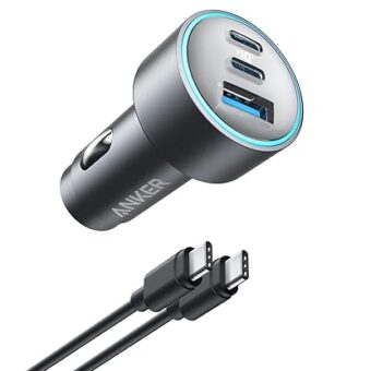 Anker USB-C Car Charger, 67W 3-Port Compact Fast Charger, 535 Car Adapter with PIQ 3.0 for iPhone 15/15 Plus/15 Pro/15 Pro Max, Galaxy S23, MacBook Pro, iPad Air, and More...