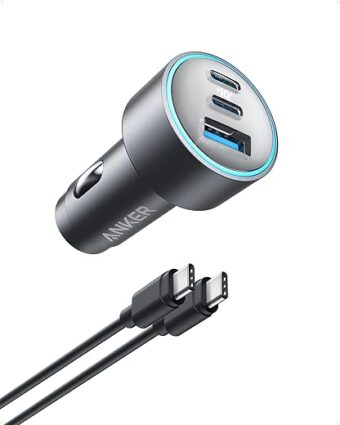 Anker USB-C Car Charger, 67W 3-Port Compact Fast Charger, 535 Car Adapter with PIQ 3.0 for iPhone 15/15 Plus/15 Pro/15 Pro Max, Galaxy S23, MacBook Pro, iPad Air, and More...