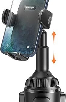 APPS2Car Universal Car Cup Phone Holder with Quick Extension Long Arm, Quick Swivel Height Adjustment 360 Degree Swivel for iPhone Samsung Google and All Smartphones