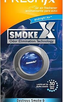 Armor All Fresh FX Smoke X Car Odor Eliminator , Car Air Freshener, Midnight Air Scent, 0.08 Fl Oz, 1 Count (Pack of 1)