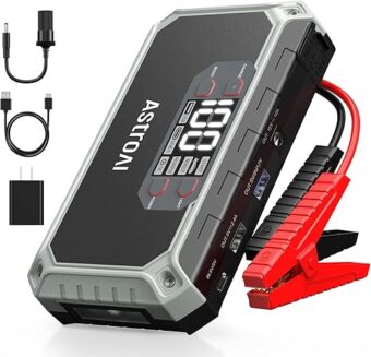 AstroAI Car Jump Starter, 2000A 12V 8-in-1 Battery Jump Starter, Up to 7.0L Gas & 4.0L Diesel Engines, Intuitive LED Screen, Quick Charge 3.0 Power Bank with Cigarette Adapter,...