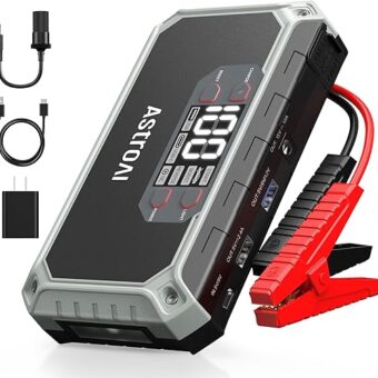 AstroAI Car Jump Starter, 2000A 12V 8-in-1 Battery Jump Starter, Up to 7.0L Gas & 4.0L Diesel Engines, Intuitive LED Screen, Quick Charge 3.0 Power Bank with Cigarette Adapter,...