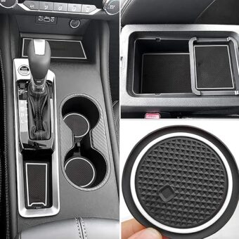 Auovo Anti Dust Mats for Altima Accessories 2019 2020 2021 2022 2023 Interior Custom Fit Door Pocket Liners Cup Holder Center Console Mats(14pcs/Set) (White)