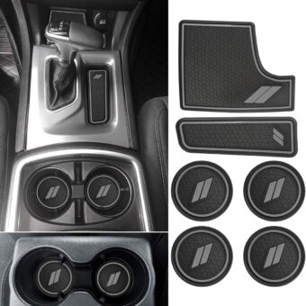 Auovo Anti dust Mats for Charger 2021 2020 2018 2017-2015 Accessories Custom Fit Cup Holder Liners Mats(6pcs/Set,Grey)