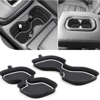 Auovo Cup Holder Inserts Coaster Compatible with Honda CRV CR-V 2023 2024 2025 Silicone Cup Mat Pad Car Interior Decoration (2-pcs kit, White)