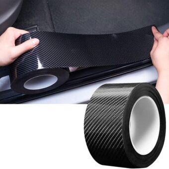 Automotive Car Door Edge Guards Door Sill Protector 5D Carbon Fiber Vinyl Wrap Film Threshold Bumper Paint Protection Strip Scuff Plate Anti-Collision Scratch Cover Universal...