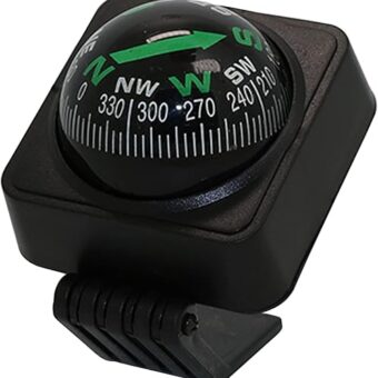 Automotive Compass Dashboard Mounted Small Ball Compasses for Car Portable Navigation Auto Interior Decoration Accessories Gifts for Men Women Black