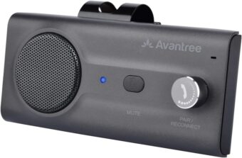 Avantree CK11 Hands Free Bluetooth 5.0 Car Kits, 3W Loud Speakerphone, Support Siri Assistant & Motion Auto On Off, Volume Knob, Wireless in Car Handsfree Speaker with Visor...