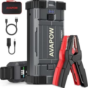 AVAPOW Car Battery Jump Starter 3000A Peak, Jumpstart with Force Start Function, Portable Starters for Up to 8L Gas 8L Diesel Engine with Booster Function,12V Lithium Jump...