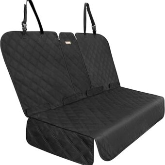 Back Seat Cover 60/40 Split Bench for Full Size Trucks,SUVs- 900D Waterproof Non Slip Car Seat Protector Great for Messy Kids and Drooling Pet Dogs(Black) ﻿