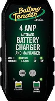 Battery Tender 4 AMP Battery Charger and Maintainer - Automotive Switchable 12V or 6V Smart Fully Automatic for Cars SUVs and Trucks - Lead Acid & Lithium Battery Charger -...