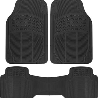 BDK ProLiner Floor Mats for Cars Trucks SUV, 3-Piece All-Weather Car Mats with Universal Fit Design, Durable Car Floor Mats with Capture Ridges, Waterproof Rubber Floor Mats for...