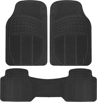 BDK ProLiner Floor Mats for Cars Trucks SUV, 3-Piece All-Weather Car Mats with Universal Fit Design, Durable Car Floor Mats with Capture Ridges, Waterproof Rubber Floor Mats for...