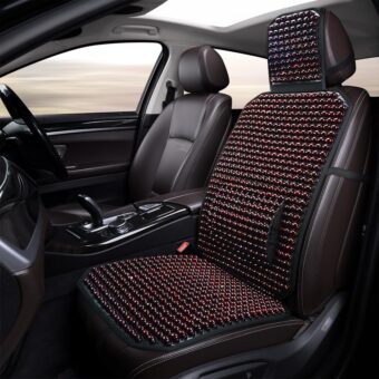 Beaded Seat Covers, Ergonomic Designed Wooden Beads Seat Cushion, Breathable and Cooling Pads for Cars, Trucks,Vans and SUVs .(Red)