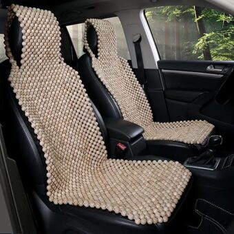 Beaded Seat Covers for Truck, Trailer, Van, RV, Car Seat Cooling Cover, Auto Ventilated Seat Cushion, Wood Breathable Car Seat Beads, Seat Cooler Pad Sweat Protector for Summer