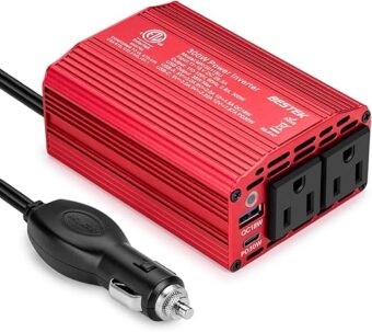 BESTEK 300W Car Power Inverter - DC 12V to 110V AC Converter, Fast Car Charger Adapter with 30W USB-C/18W Quick Charge/Dual 110V AC Outlet, Car Plug Adapter Outlet for Laptop