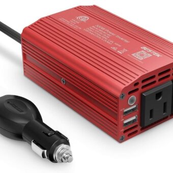 BESTEK 300W Power Inverter DC 12V to 110V AC Car Inverter with 4.2A Dual USB Car Adapter