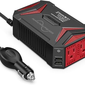 BESTEK 300Watt Pure Sine Wave Power Inverter Car Adapter DC 12V to AC 110V with 4.2A Dual Smart USB Ports