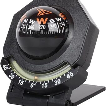 BinaryABC Car Compass,Vehicle Compass with Slope Meter,Automotive Compass Ball,Car Dashboard Accessories,Universal Compass for Car Boat Truck