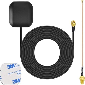 Bingfu Waterproof Active GPS Navigation Antenna Adhesive Mount SMA Male GPS Antenna with 15cm 6 inch U.FL IPX IPEX to SMA Female RG178 Coaxial Pigtail Cable for GPS Module...