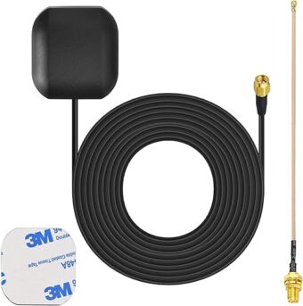 Bingfu Waterproof Active GPS Navigation Antenna Adhesive Mount SMA Male GPS Antenna with 15cm 6 inch U.FL IPX IPEX to SMA Female RG178 Coaxial Pigtail Cable for GPS Module...