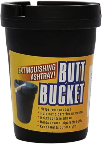 Black Cup-Style Self-Extinguishing Cigarette Ashtray -Butt bucket-portable ashtray- Black (Small)