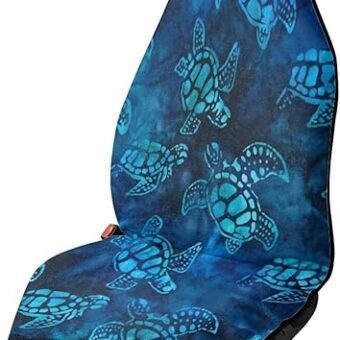 Blue Sea Turtle Car Seat Cover Protector Front Seats Only,Waterproof Towel Seat Cover for Trucks SUV Van,Car Seat Towel Cover After Gym Yoga,Turtle Car Accessories for Women Men